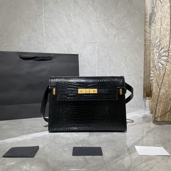 

designer 7a quality handbag fashion luxury manhattan small shoulder bag in crocodile pattern leather flap 579271 loulou tote crossbody rse 2
