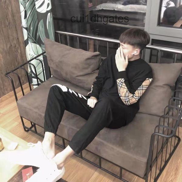 

2022 designer burb hoodies online store spirit boy kwai fu man autumn winter plus velvet tide collar round lon, Black