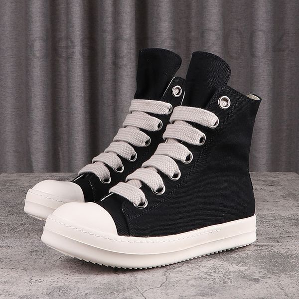 

boots designer ro shoes men's winter autumn and new large thick high canvas milk fragrance soled shoelaces board f2ng, Black