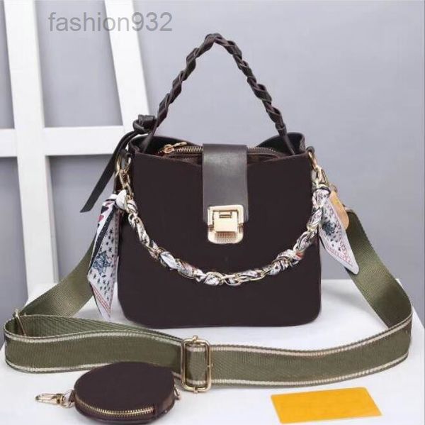 

evening bags women color designer canvas strap handbags shoulder bags leather bucket bag flower plaid printing crossbody purse m
