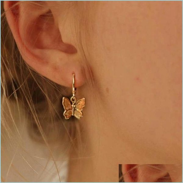 

stud stud butterfly earrings for women cute animal girls kids fashion jewelry gift sweet colorf girlsstud drop delivery 2021 jewelshop dhg19, Golden;silver
