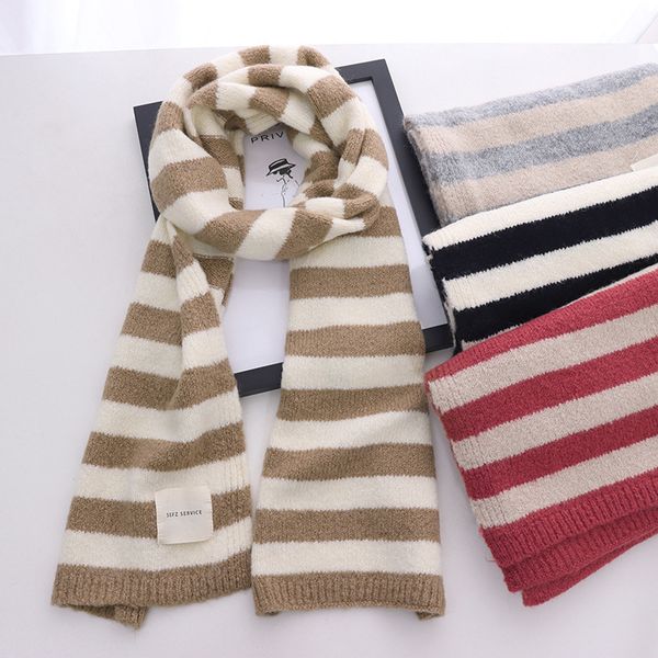 

scarves scarf monochrome striped women autumn and winter warm imitation cashmere plaid fashion all match thickened korean cape 220912, Blue;gray