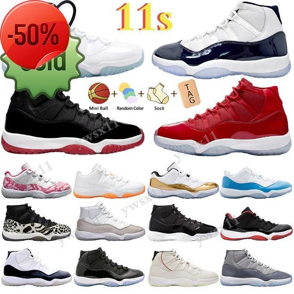 

basketball shoes 2022 cool grey 11 11s mens 25th anniversary low legend university blue white bred concord cap and gown men women, Black