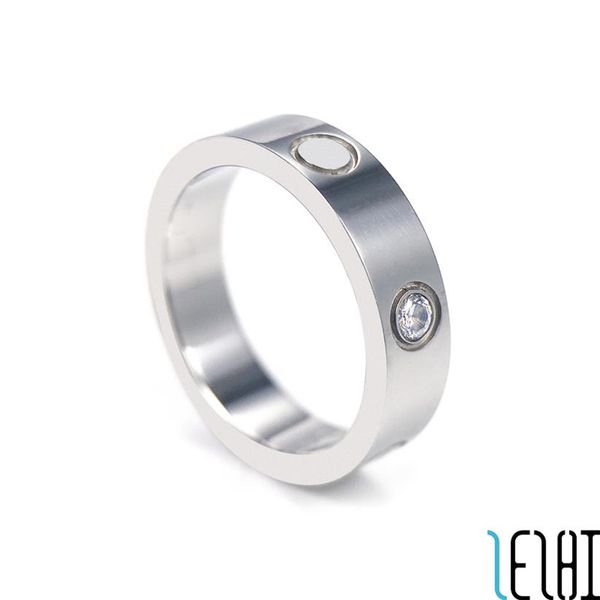 

classic charm eternal love wed couple rings titanium steel diamond platinum plating girlfriend wedding ring promise engagement jew301p, Silver