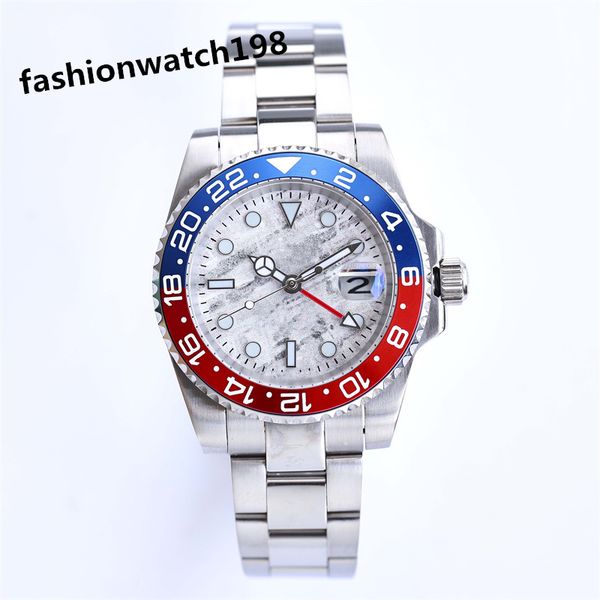 

watch master deep ceramic bezel cystal stainless steel with glide lock clasp automatic mechanical mens watches, Slivery;brown