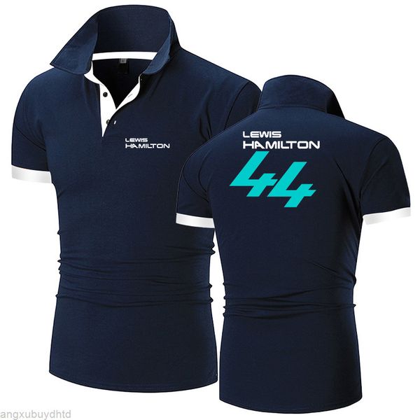 

summer new f1 drivers men's polo shirts official formula one lewis hamilton digital 44 short sleeve racing t shirt, White;black