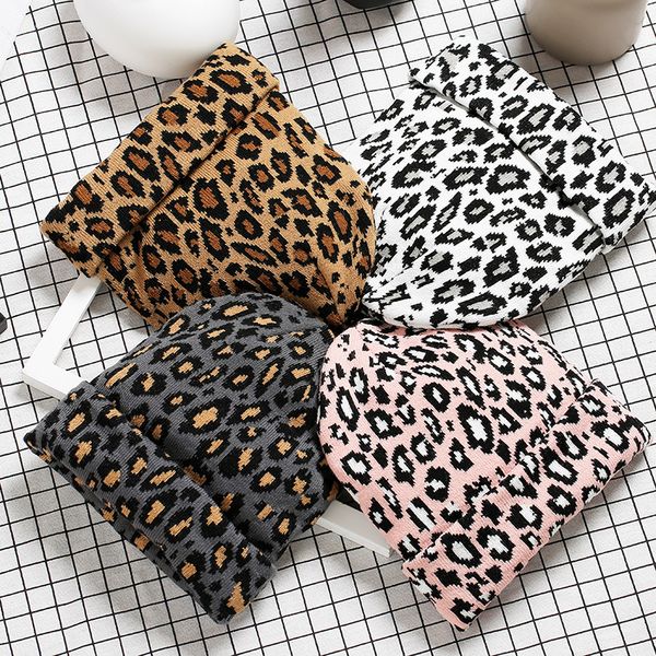 

beanie skull caps leopard autumn winter causal hip hop beanie korean version keep warm knitted hat cap 220912, Blue;gray