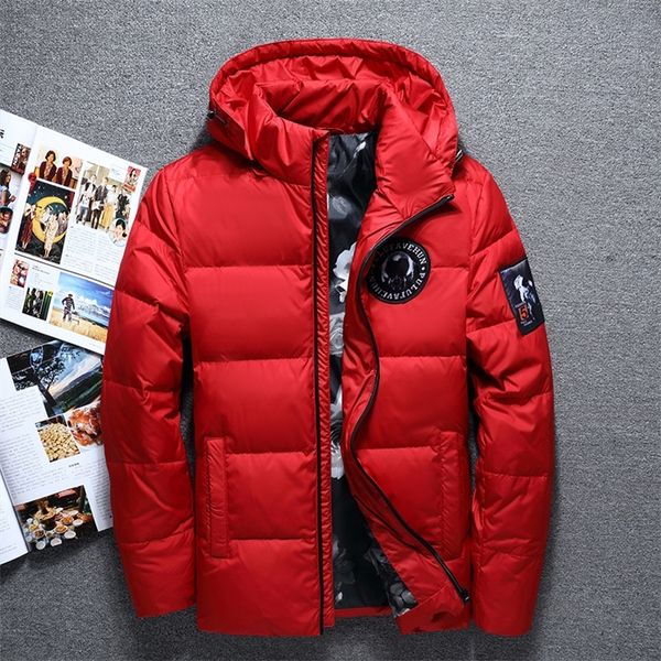 

men's down parkas white duck thick down jacket men coat snow parkas male warm brand clothing winter down jacket outerwear 220912, Black