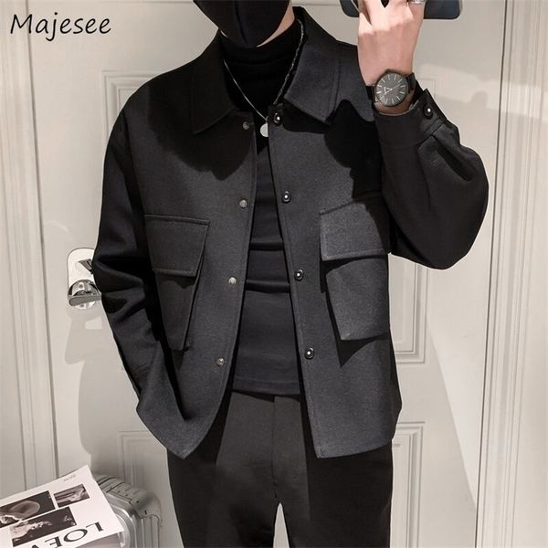 

mens jackets jackets men autumn pockets turndown collar skinny fashion outwear plus size streetwear arrival bf clothing a hombre 220912, Black;brown