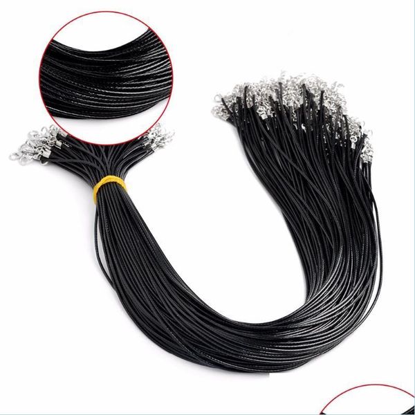 

chains chains 10pcs black pu leather cord wax rope chain necklace 45cm 5cm diy jewelry pendant accessories wholesalechains drop deliv dhp8b, Silver