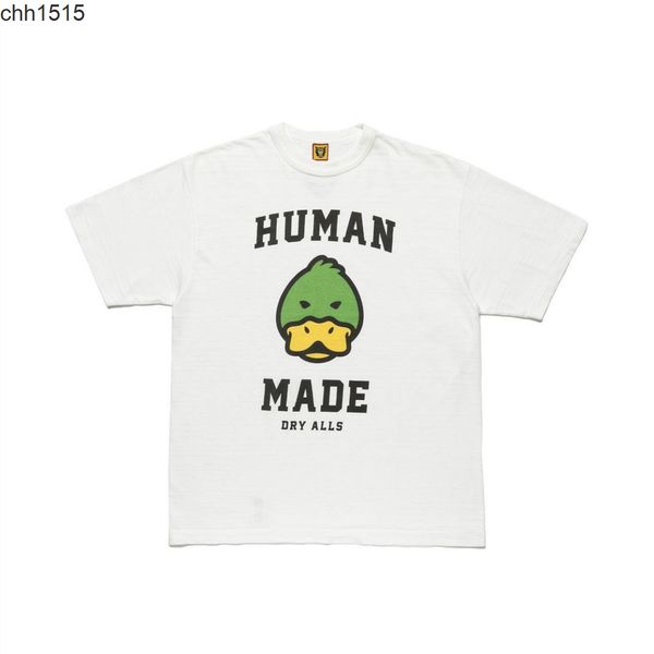 

fashion brand human made letter duck printed cotton men's and women's short sleeve t-shirt, White;black