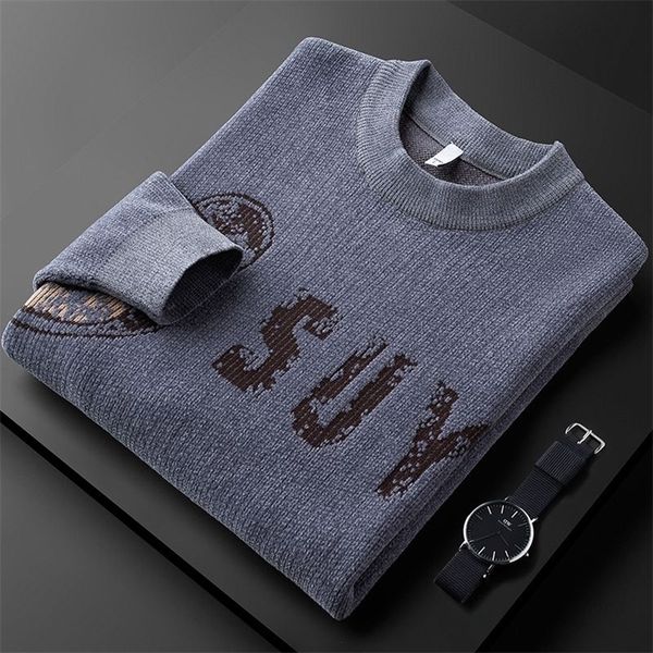 

mens sweaters autumn winter thick soft chenille sweater mens round neck slim fit trend personalized jacquard casual pullover men 220912, White;black