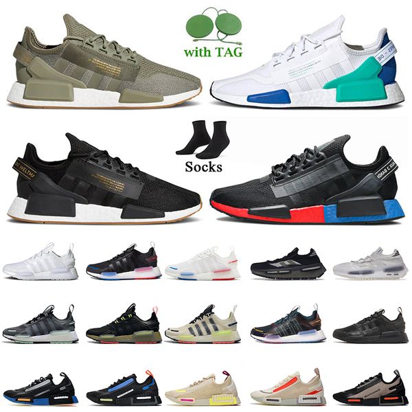 

fashion women mens nmds1 running shoes nmd r1 v2 v3 platform designer sneakers og triple white orange grey pink paris dazzle camo black lega