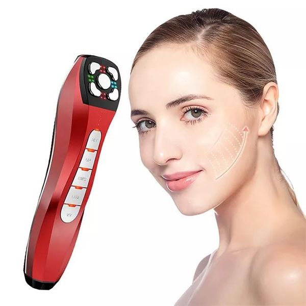 

factory wholesale facial skin care rf vr led up rh ems face 5 in 1 ems portable massager