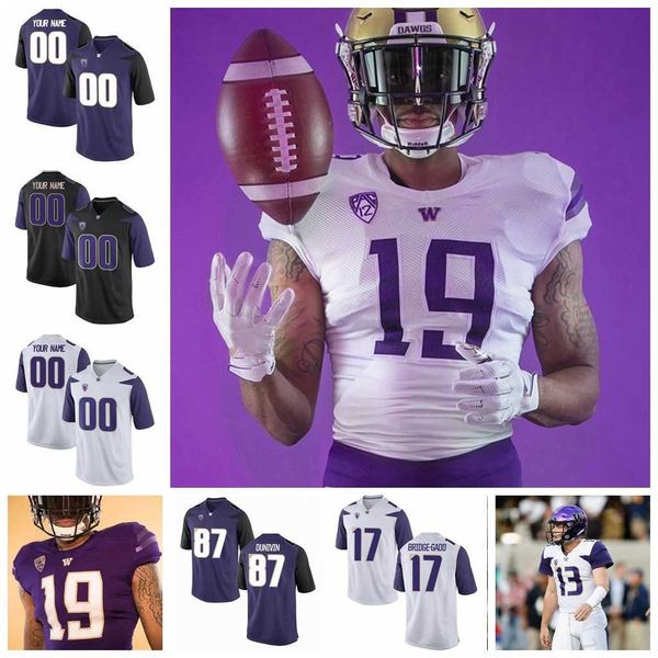 

ncaa washington huskies college football jerseys mens jake browning jersey desmond trufant marcus peters vita vea byron murphy jr custom sti, Black