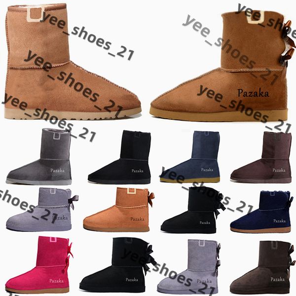 

australia australian classic warm boots womens mini half snow boot usa gs 585401 winter full fur fluffy furry satin ankle bootss booties sli, Black