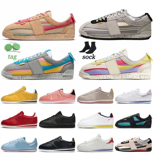 

union la x cortez women men platform casual shoes classic triple black all white smoke grey lemon frost forrest gump nylon runners jogging o, White;red