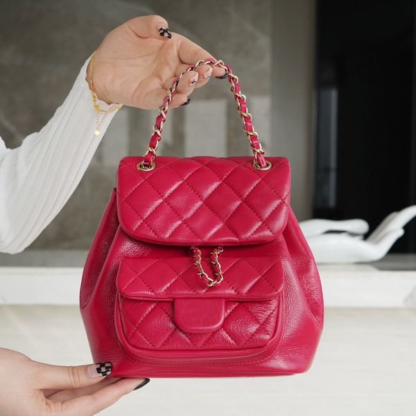 

cc duma backpack bags fashion luxury genuine leather designer bags diamond lattice cowhide chains handbags 22c sheepskin