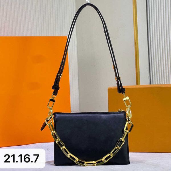 

2023messenger bag chain method stick bags crossbody back package sheep striped cowhide shoulder handbag armpit zipper pocket bolster