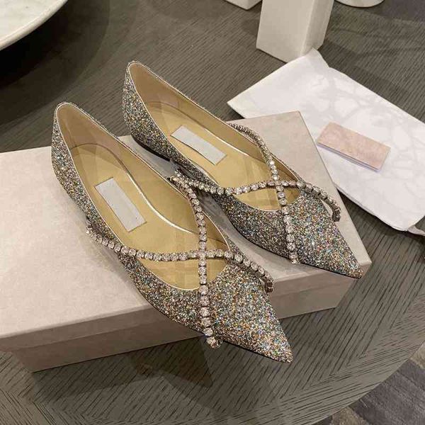 

celebrities dress shoes temperament single shoes sequin scoop in autumn cross pointed flat bottom leather shallow mouth jw26, Black