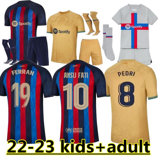 

22 23 lewandowski pedri soccer jersey adama gavi camiseta de futbol r. araujo 2022 2023 barcelona fc ansu fati memphis dest football shirt m, Black;yellow