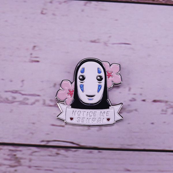 

other fashion accessories spirited away noface enamel lapel pin studio ghibli character pin badge, Silver