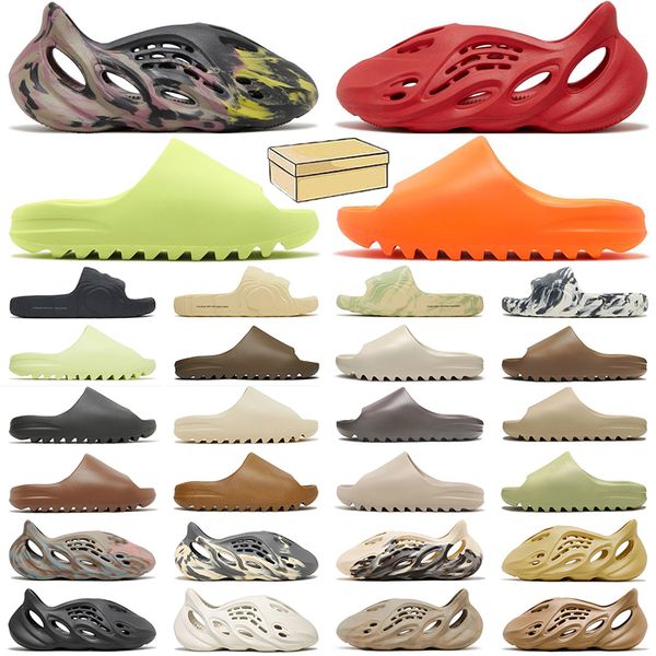 

with box designer runner slippers men women sandal blue onyx pure triple black white vermillion slippers mineral foam sandals mens womens cl