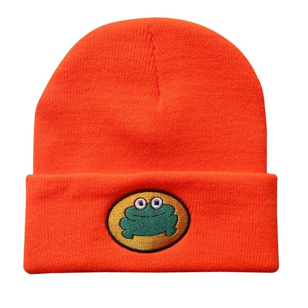 

beanie skull caps parappa the rapper beanie embroidery winter hat cotton frog knitted skullies beanies hip hop knit cap casual 220912, Blue;gray