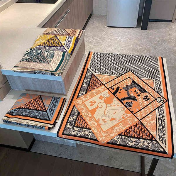 

classic style national style imitation cashmere scarf women's thickened warm air conditiong shawl and personalized bib in summer, Blue;gray