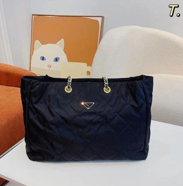 

women shopping bag rhombus lattice totes designer chain nylon shoulder bags large capacity leisure luxury simple cross body handbags wallet
