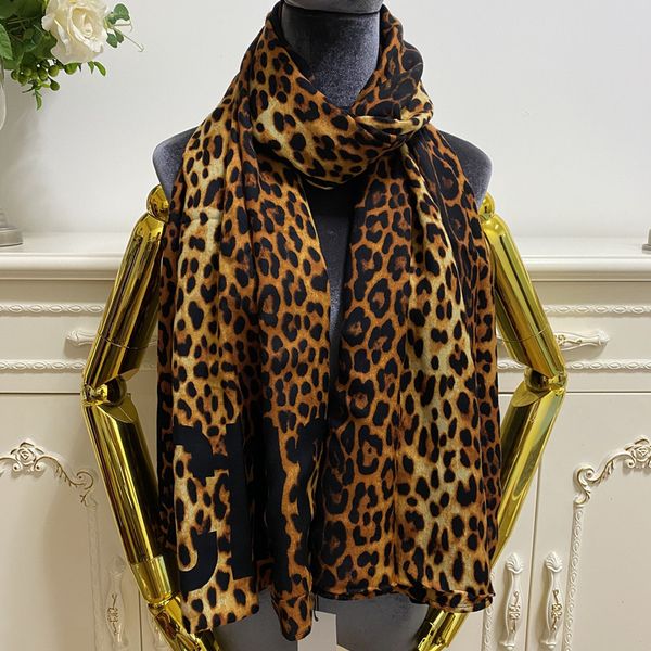 

women's fashion long scarves shawl double sided 100% cashmere material print letters leopard grain pattern size 190cm -60cm, Blue;gray
