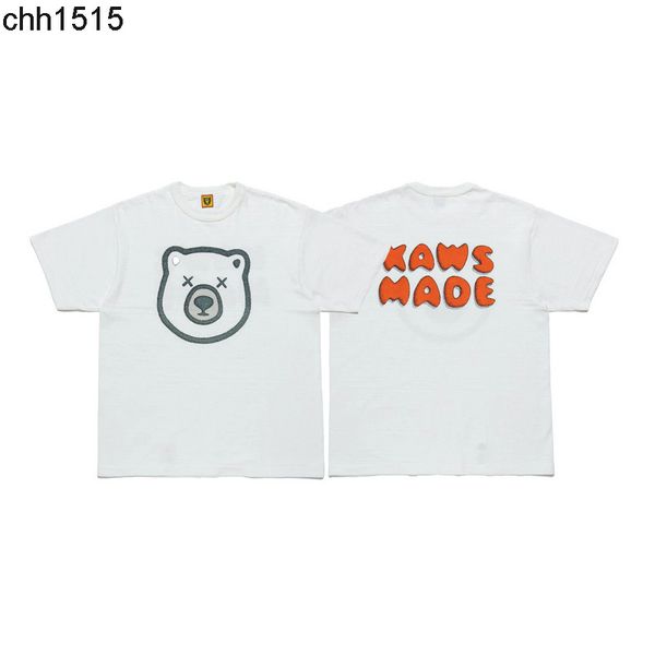 

human made men's and women's tee sleeve cartoon duck pattern loose refined sulfur cotton couple t-shirt trend, White;black