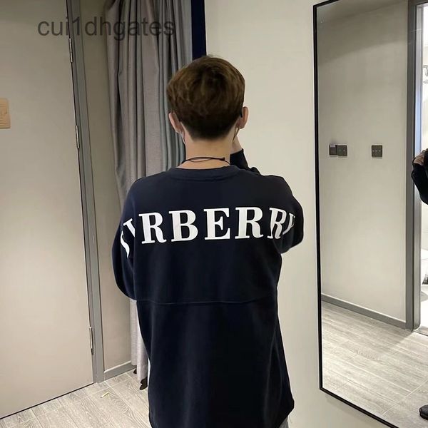 

2022 brand burb hoodies price 2022 autumn new back letter net red same bat sleeve round neck sweater men and w, Black