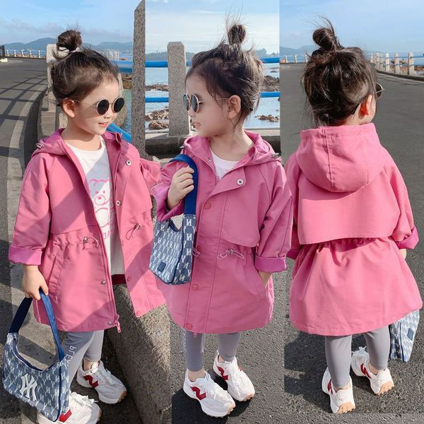 

jackets 1 10 years spring hoodies sweatshirt for girl long style fashion girls coat children birthday present windbreaker outerwear 220912, Blue;gray