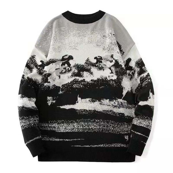 

mens sweaters autumn and winter knit sweater bottom underwear mens college lazy sweater sussen warm loose wild 220912, White;black