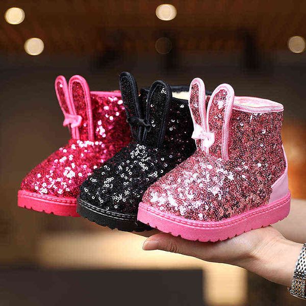 

boots children' snow boots children' thickened warm cotton shoes snow girls' snow boots baby, Black;grey