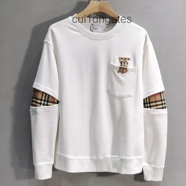 

2022 designer burb hoodies online store 2022 autumn / winter new tb embroidered stripe check stitched sleeve s d0ag, Black