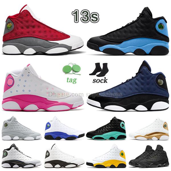 

jumpman 13 13s basketball shoes mens women french university blue racer midnight navy obsidian dirty bred olive green atmosphere grey phanto
