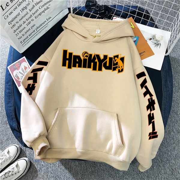 

men's hoodies sweatshirts japan anime haikyuu manga prints hoodies mens fashion hoody hip hop fleece sweatshirts crewneck pullovers cut, Black