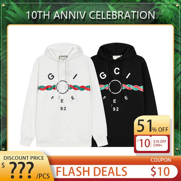 

men's hoodies letter print hoodie men women autumn winter cotton sweatshirts gangster, Black