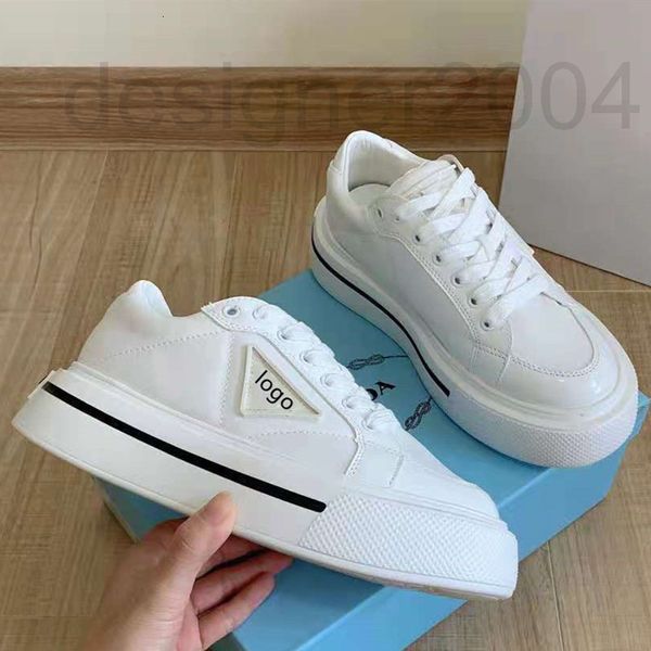 

dress shoes designer p's small white shoes women's 2022 autumn new lace up board high-rise thick soled casual women's triangl, Black