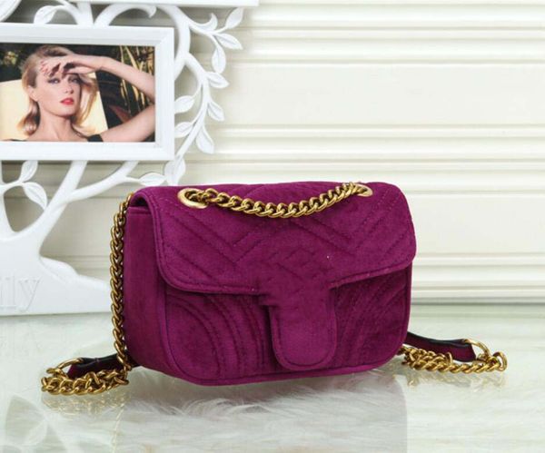 

designer-marmont velvet bags wallet classic flip fashion handbags women famous brands shoulder bag designer luxury purses gold chain quilted