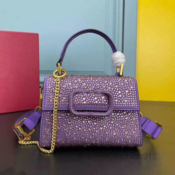 

620s ening bags diamonds women messenger bag chain crossbody bags flap handbag purse handle shoulder bag brass hardware classic le