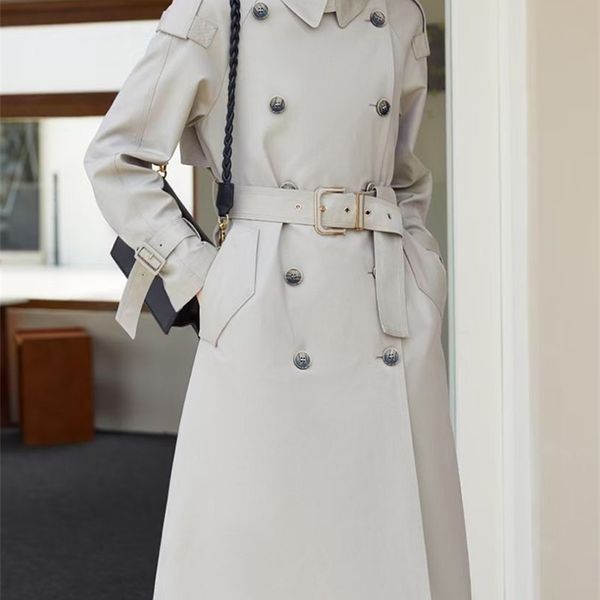 

womens trench coats windbreaker coat womens midlength spring and autumn fashion big coat british style overtheknee trench coat for women 220, Tan;black