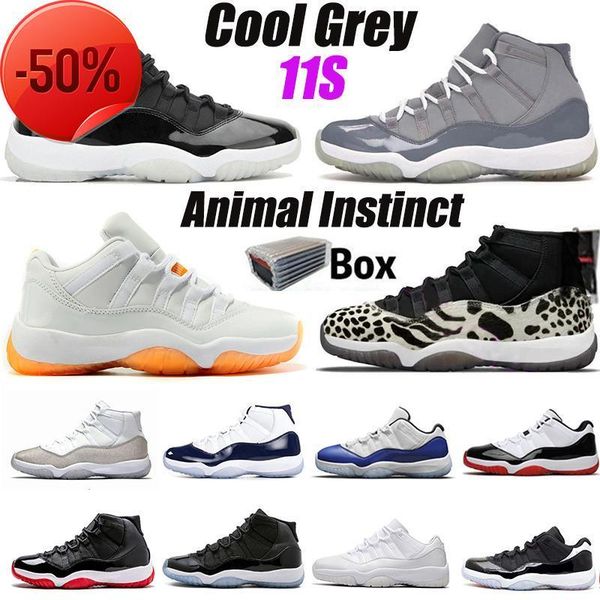 

box with lows dunks basketball shoes 2023 with box mens jumpman 11 11s animal instinct cool grey 25th anniversary bred unc space jam concord
