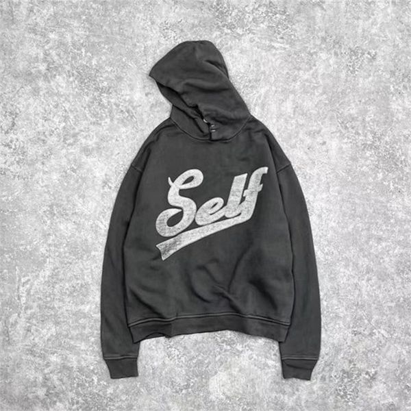 

mens hoodies sweatshirts oversized askyurself v11 self cracked target bullseye letter print hoodie men women 1 1 ask pullover sweatshirts 22, Black