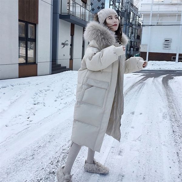

women's down parkas women double sided long jacket winter turtleneck coat warm snow outwear oversized 220912, Black