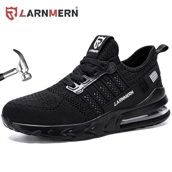 

boots larnmern safety shoes men non slip steal toe winter on lightweight breathable anti smashing shockproof work sneaker 220913, Black