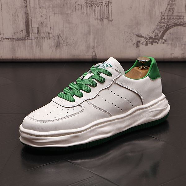 

luxury designers lace up dress wedding party shoes fashion breathable white casual walking sneakers round toe thick bottom leisure business, Black