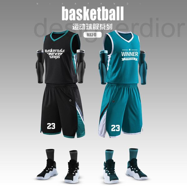

basketball sets designer suit male college student sports training basketball jersey loose vest team 0st1, Black;red